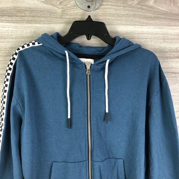 Sovereign Code King Checkered Trim Zip Hoodie Sweater - Picture 4 of 9